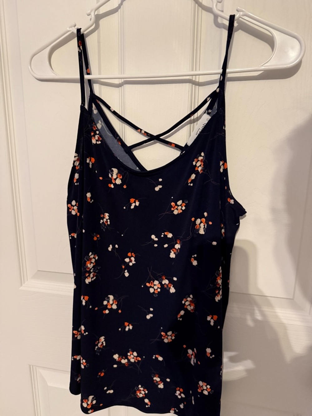 Kaileigh Black Floral Crisscross Strap Cami